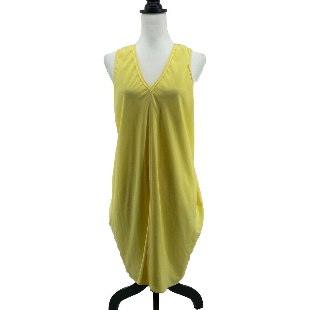 Cut25 by Yigal Azrouel Dress Womens 6 Soft Yellow Sleeveless Draped Asymmetrical